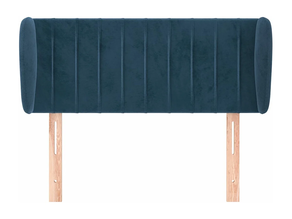 Tête de lit avec oreilles Bleu foncé 93x23x78/88 cm Velours