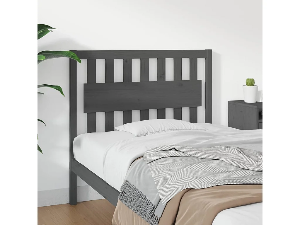 Tête de lit Gris 105,5x4x100 cm Bois massif de pin