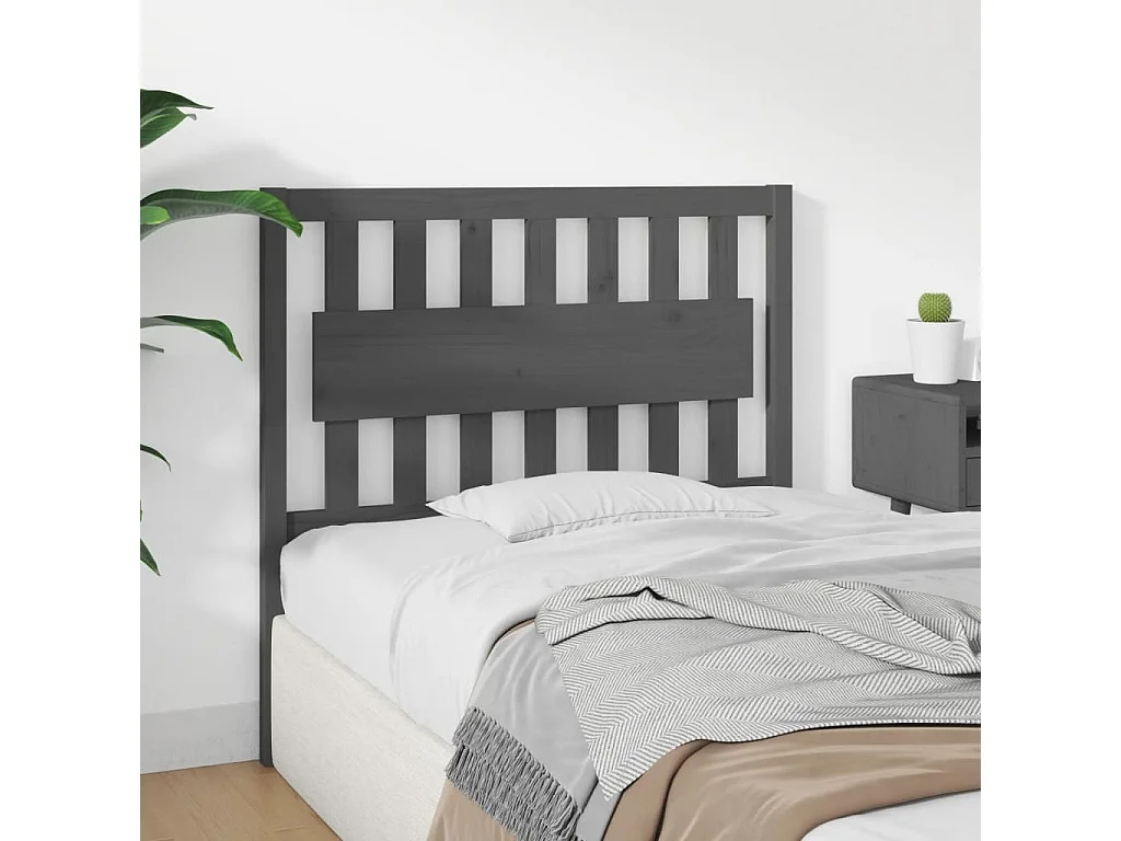 Tête de lit Gris 105,5x4x100 cm Bois massif de pin