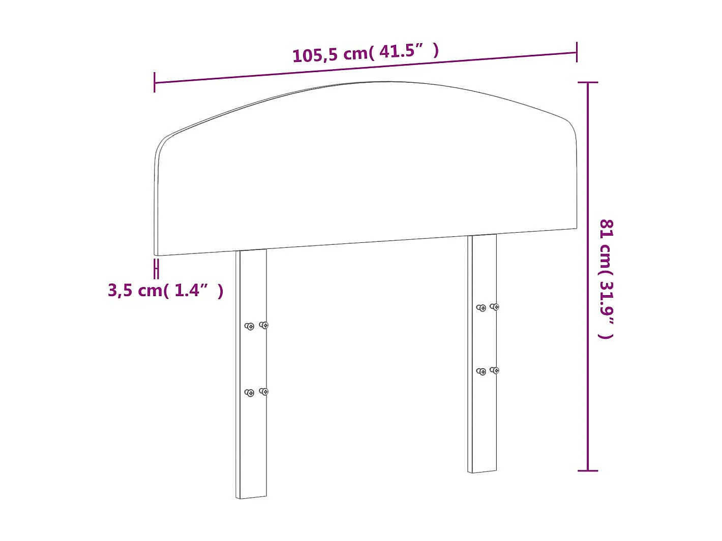 Cabeceira 100 cm madeira de pinho maciça branco