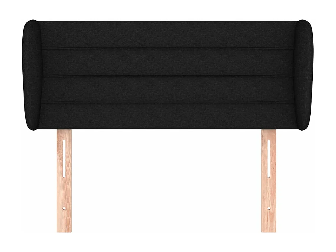 Tête de lit avec oreilles Noir 83x23x78/88 cm Tissu