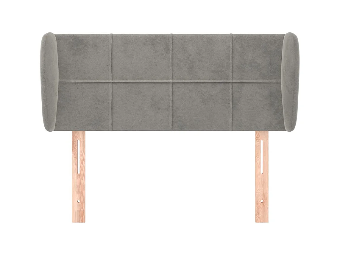 Tête de lit avec oreilles Gris clair 83x23x78/88 cm Velours