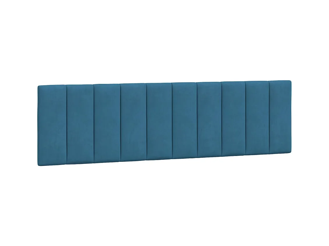 Tête de lit coussin bleu 180 cm velours