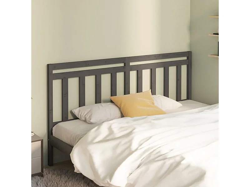 Tête de lit Gris 206x4x100 cm Bois massif de pin
