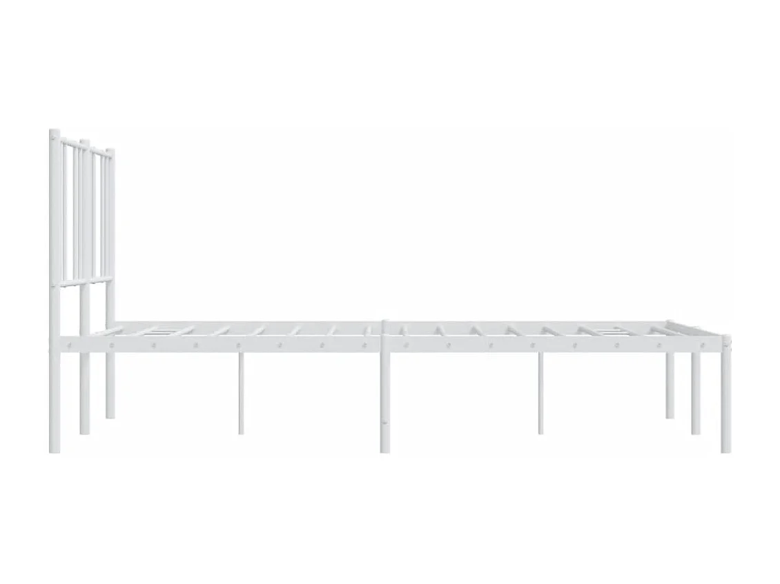 Estrutura de cama com cabeceira 120x190 cm metal branco