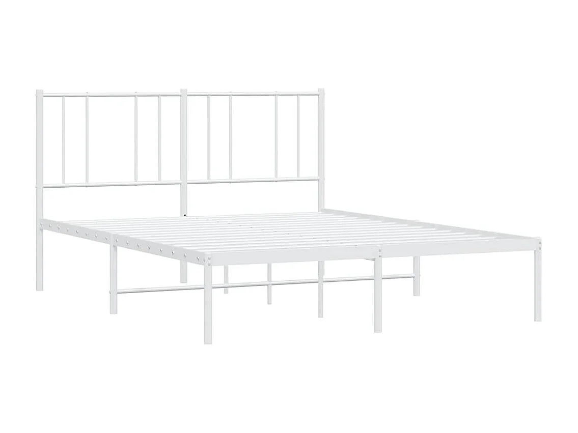 Estrutura de cama com cabeceira 120x190 cm metal branco