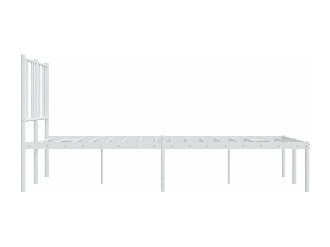 Estrutura de cama com cabeceira 120x190 cm metal branco