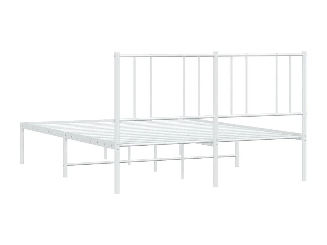 Estrutura de cama com cabeceira 120x190 cm metal branco