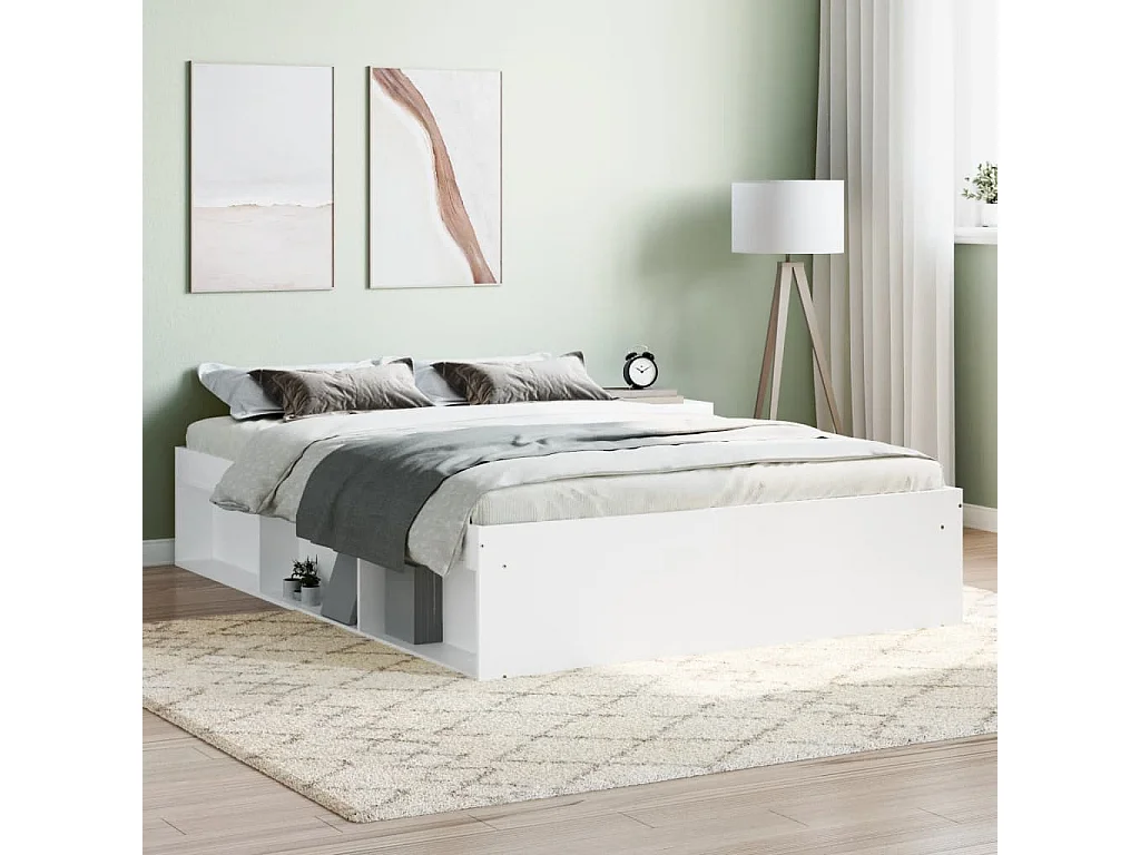 Cadre de lit blanc 135x190 cm double