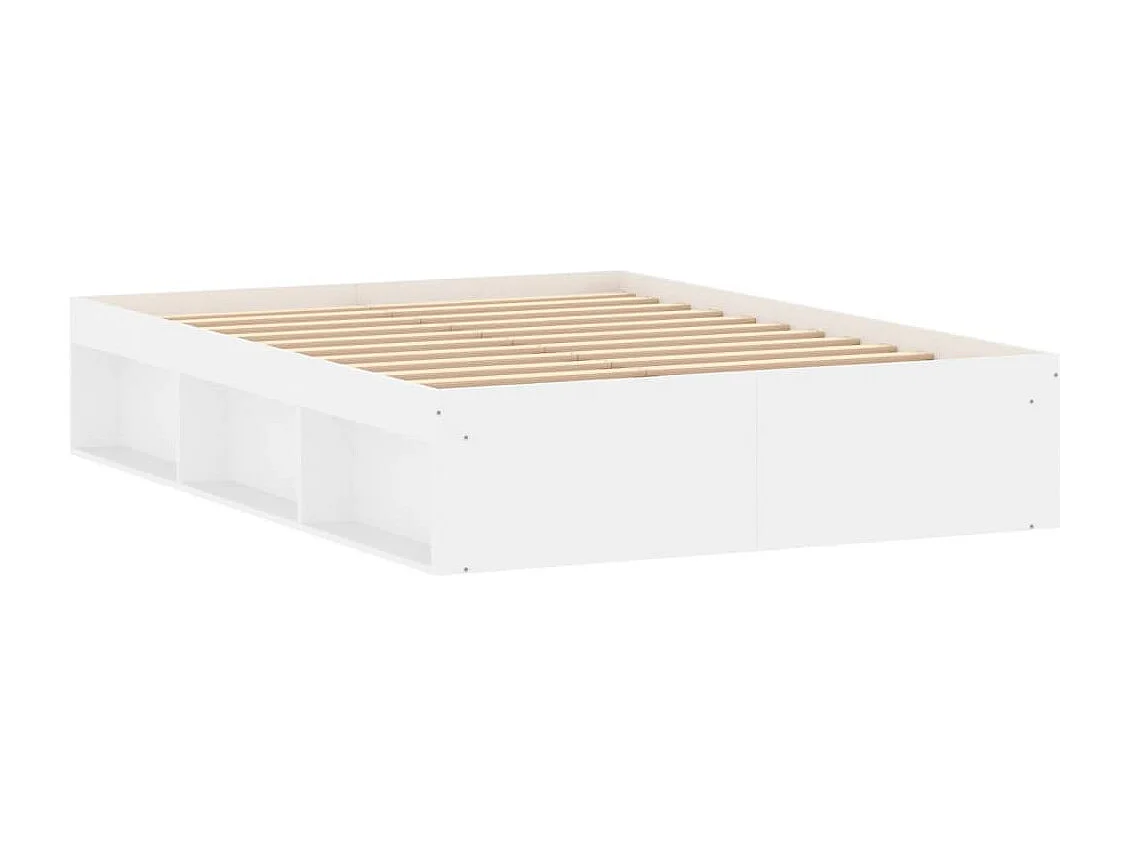 Estructura de cama de matrimonio blanca 135x190 cm