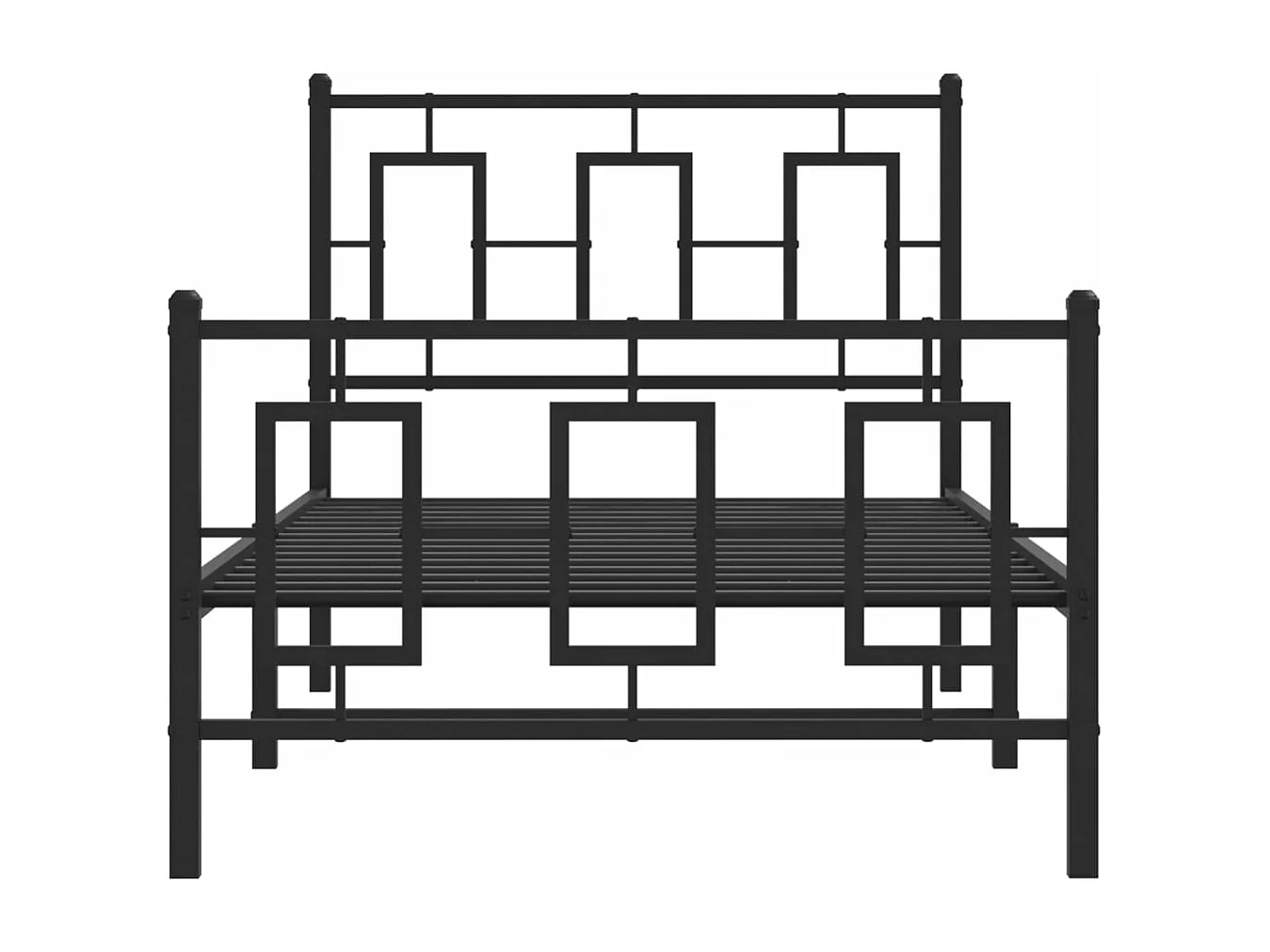 Estrutura de cama com cabeceira e pés 90x200 cm metal preto