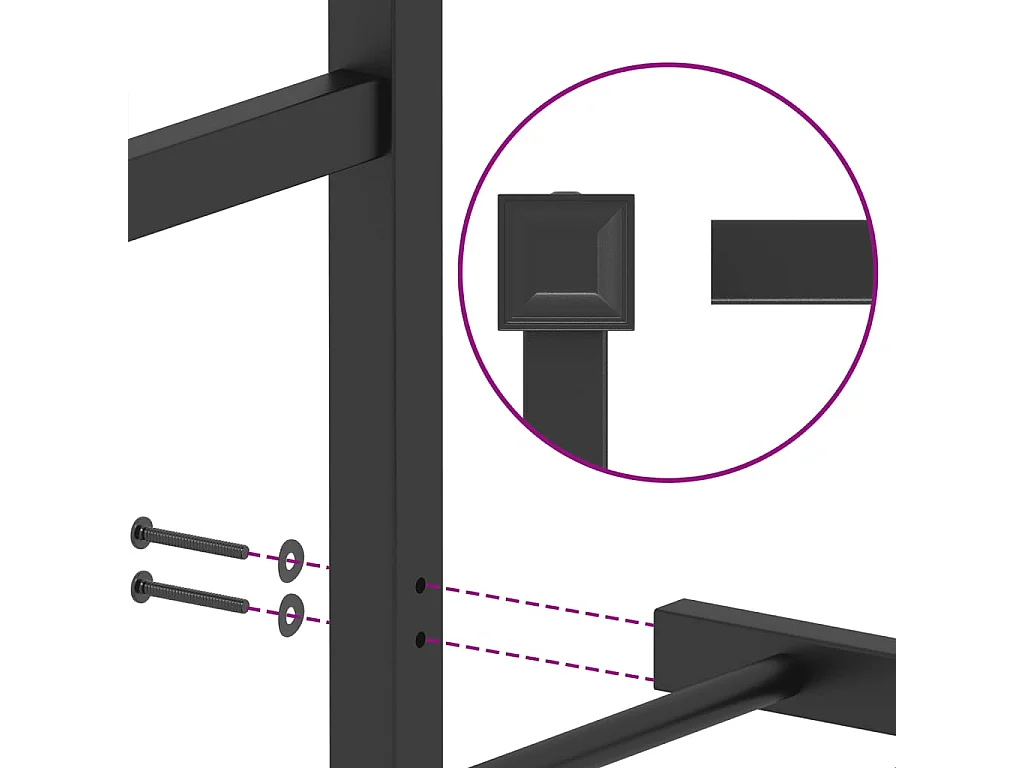 Estrutura de cama com cabeceira e pés 90x200 cm metal preto