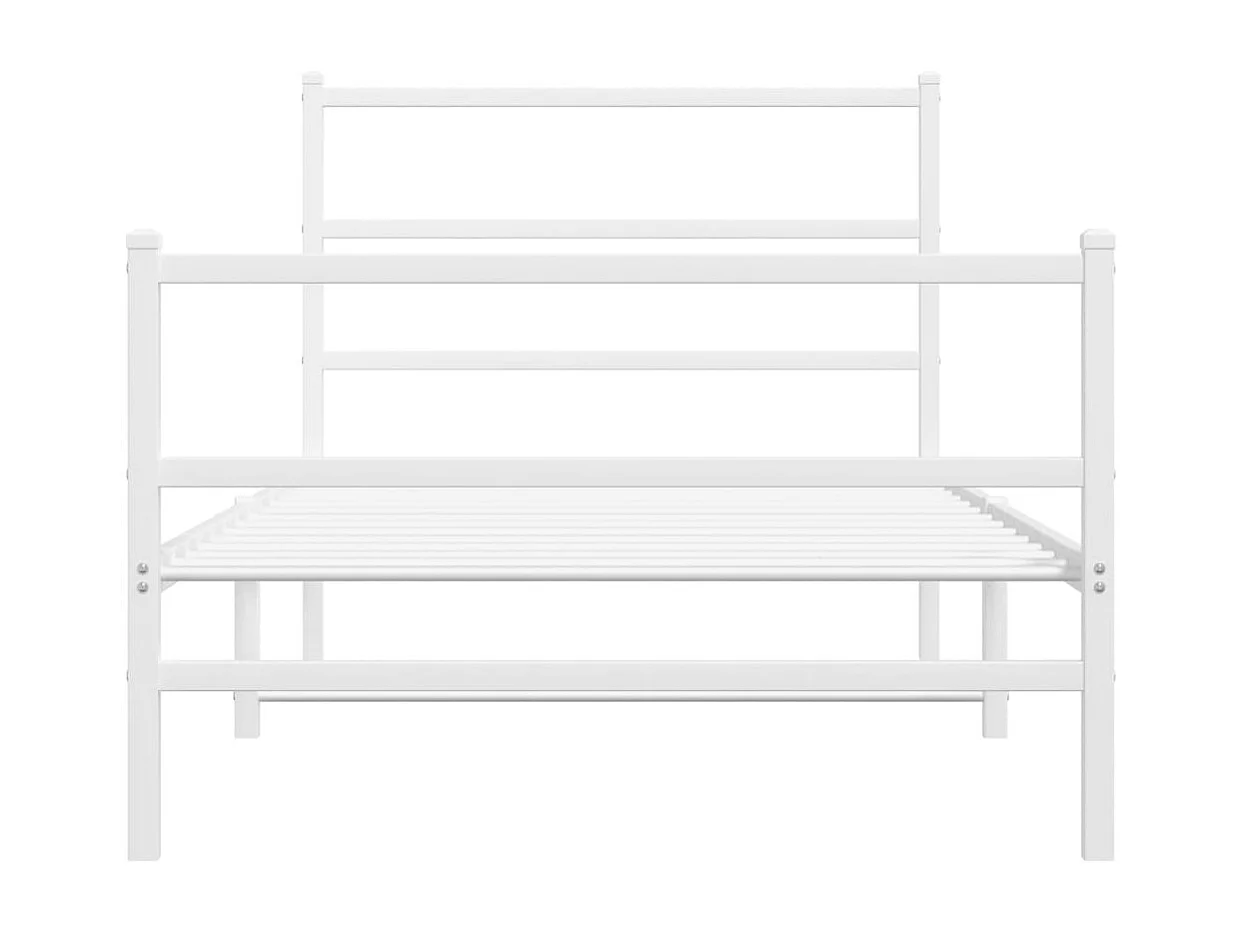 Estructura cama metal con cabecero y estribo blanco 100x190 cm
