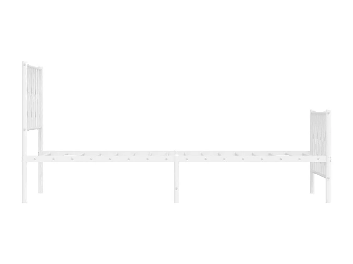 Estrutura de cama com cabeceira e pés 100x190 cm metal branco