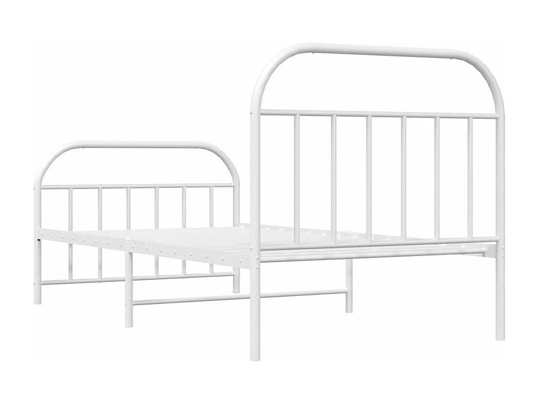 Estructura cama metal cabecero y pie de cama blanca 100x190 cm