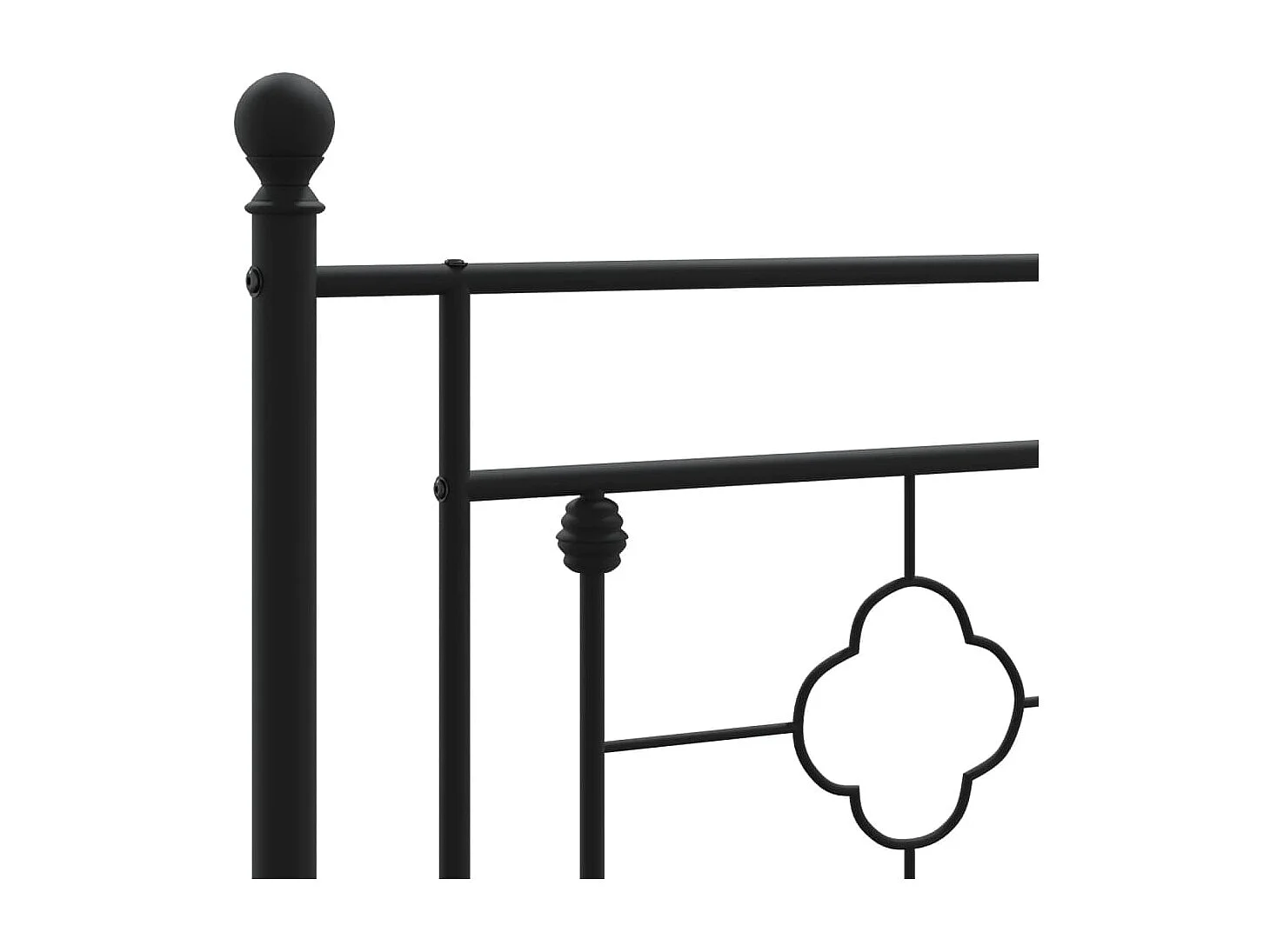 Estrutura de cama com cabeceira 75x190 cm metal preto