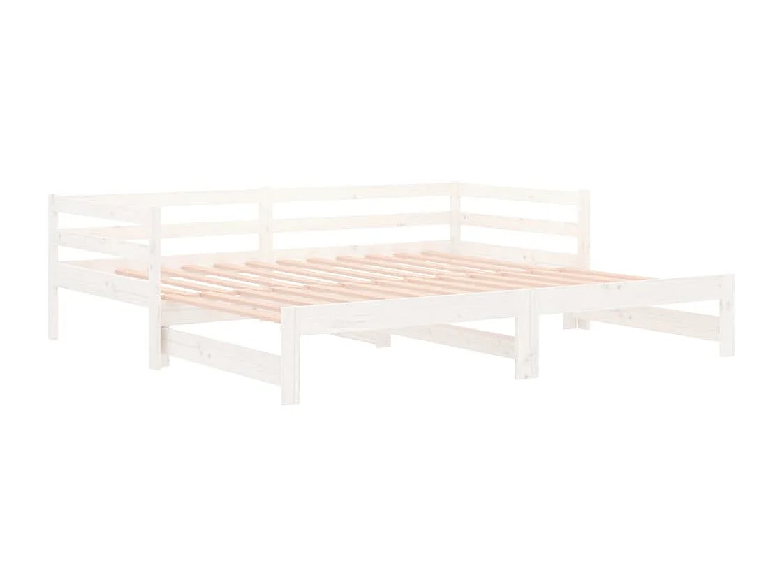 Lit coulissant Blanc 2x(90x190) cm Bois de pin massif