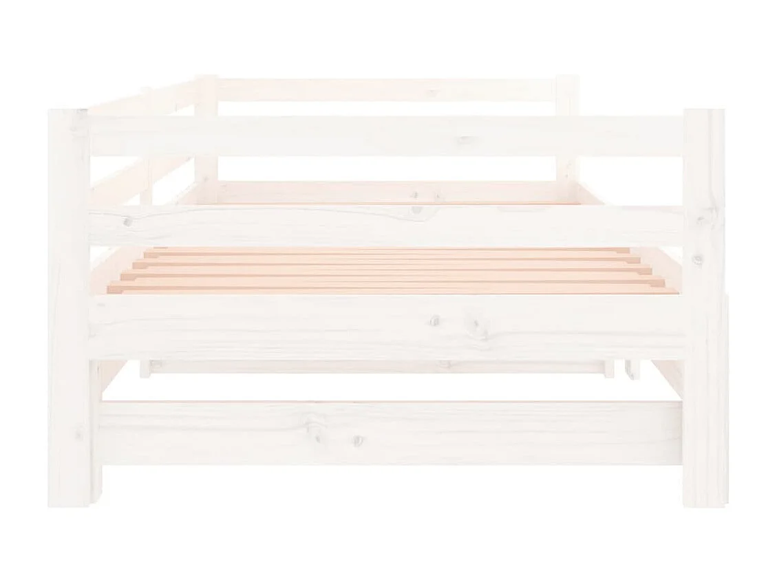 Lit coulissant Blanc 2x(90x190) cm Bois de pin massif