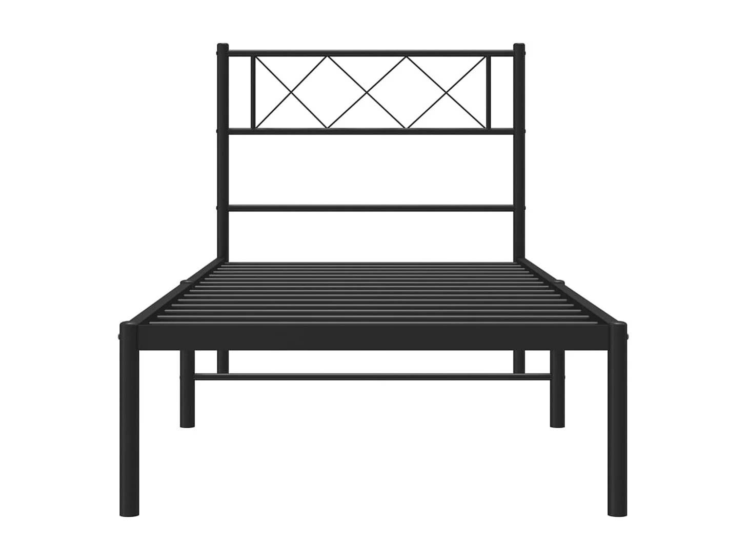 Estructura de cama con cabecero metal negro 90x200 cm