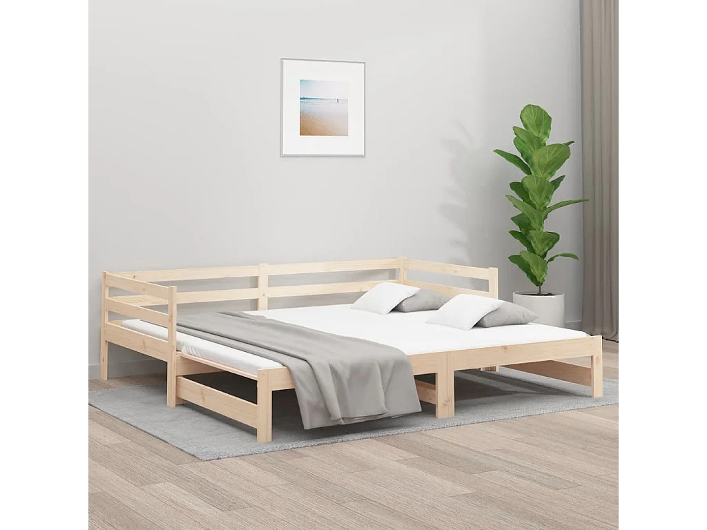 Lit coulissant 2x(90x190) cm Bois de pin massif