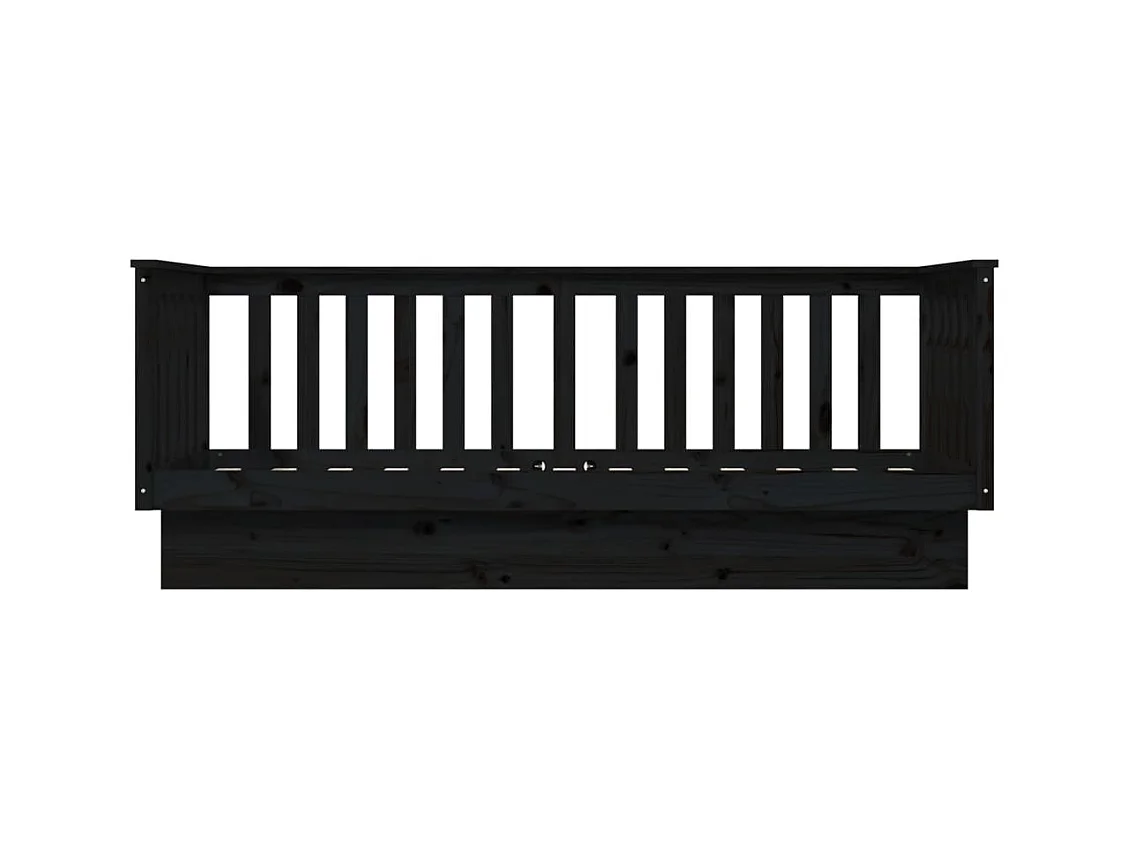 Slaapbank 90x190 cm massief grenenhout zwart