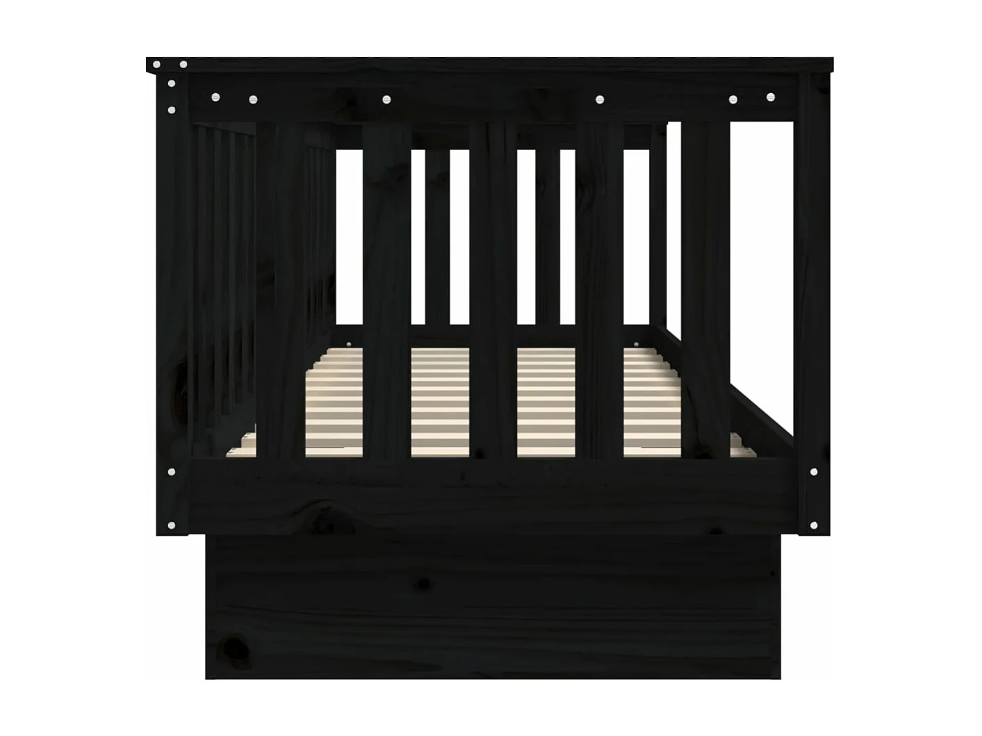 Slaapbank 90x190 cm massief grenenhout zwart