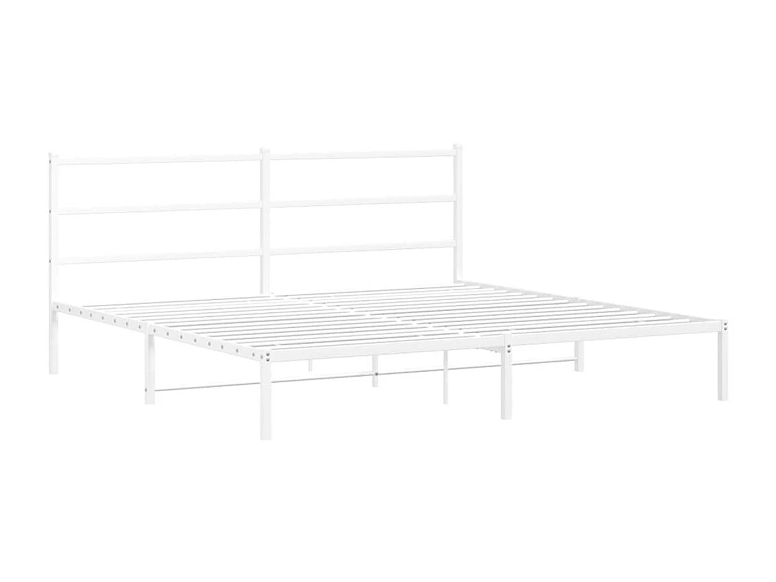 Estructura de cama con cabecero metal blanca 200x200 cm