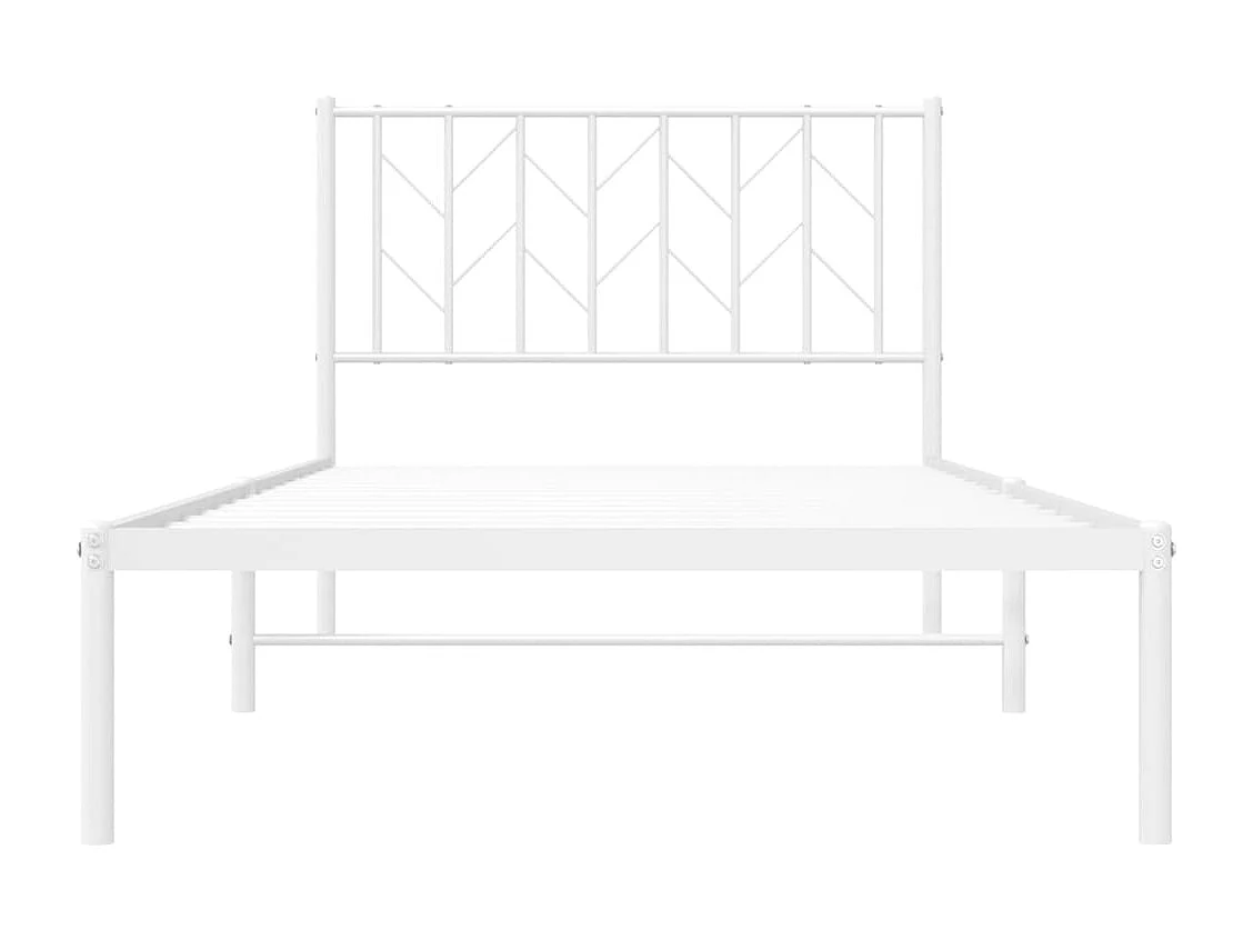 Estrutura de cama com cabeceira 100x190 cm metal branco