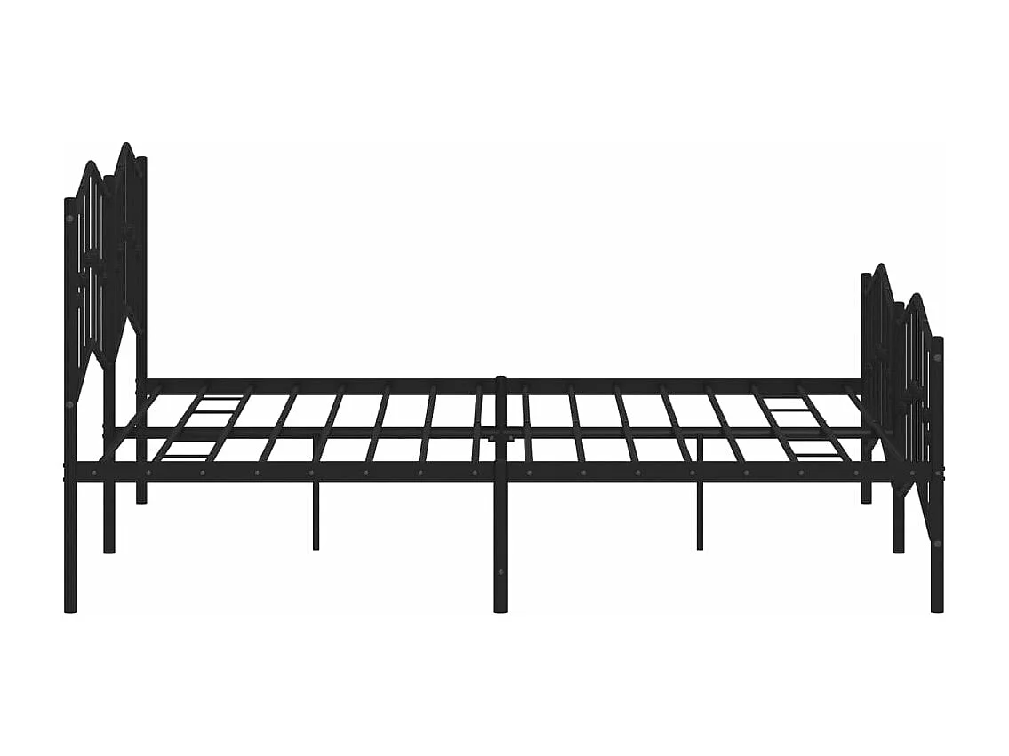 Cadre de lit métal avec tête de lit/pied de lit noir 160x200 cm