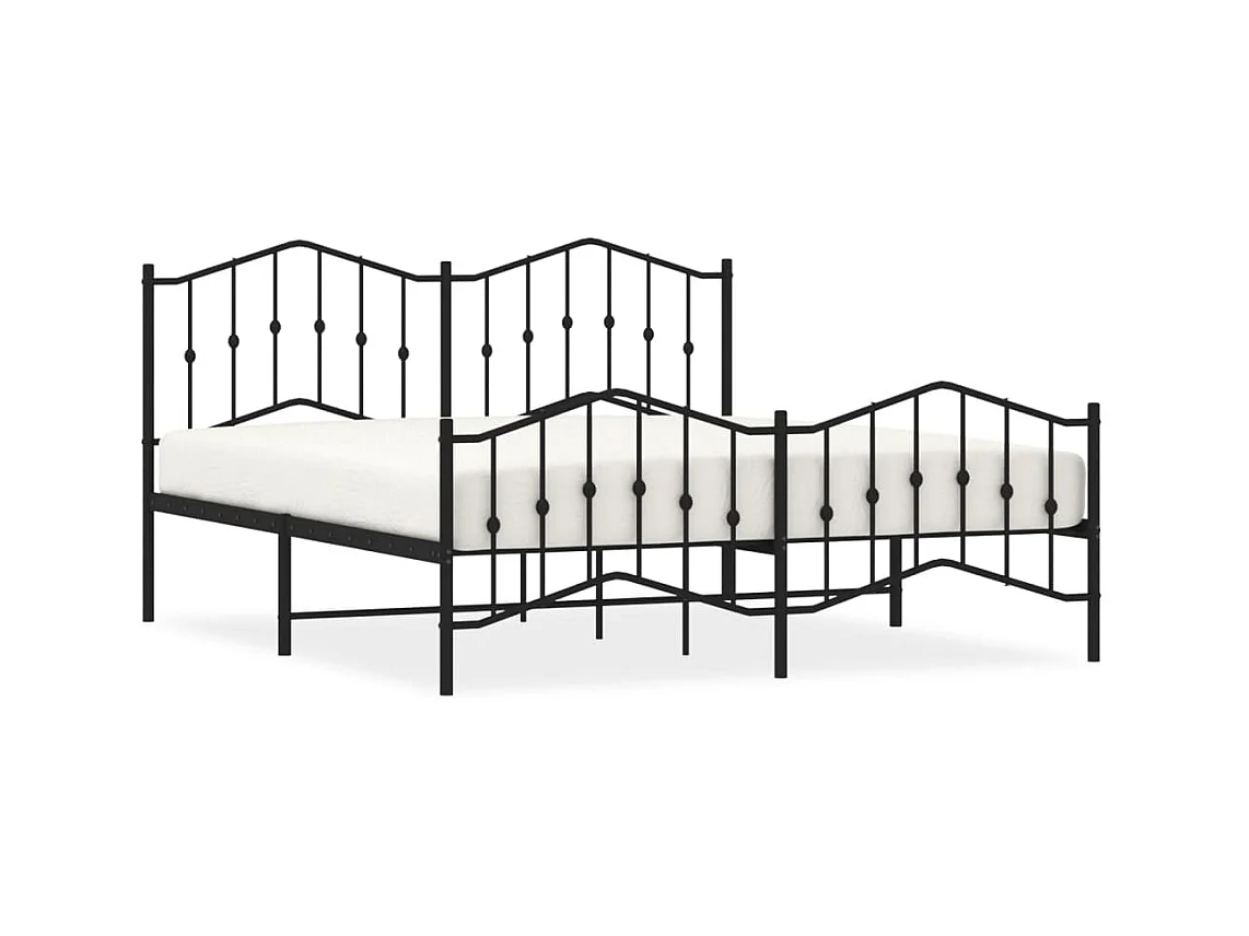 Estructura de cama cabecero y pie de cama metal negro 160x200cm