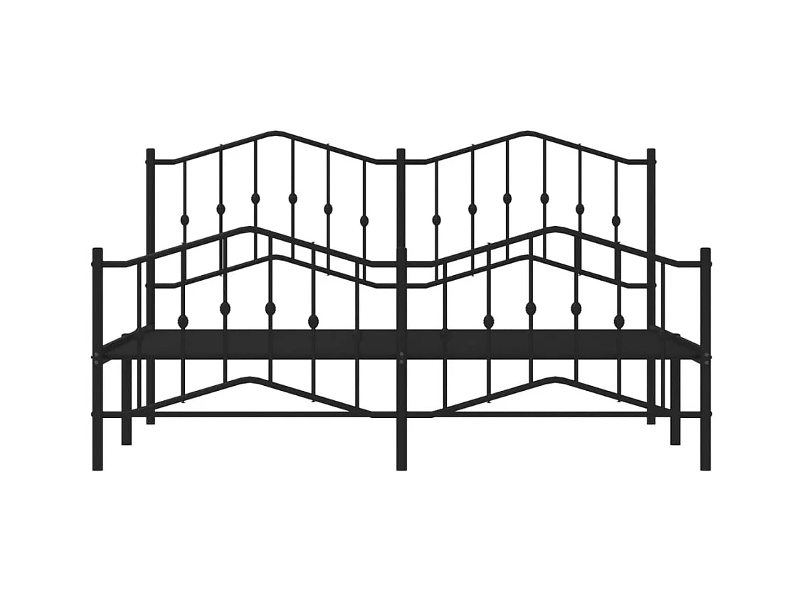 Estructura de cama cabecero y pie de cama metal negro 160x200cm