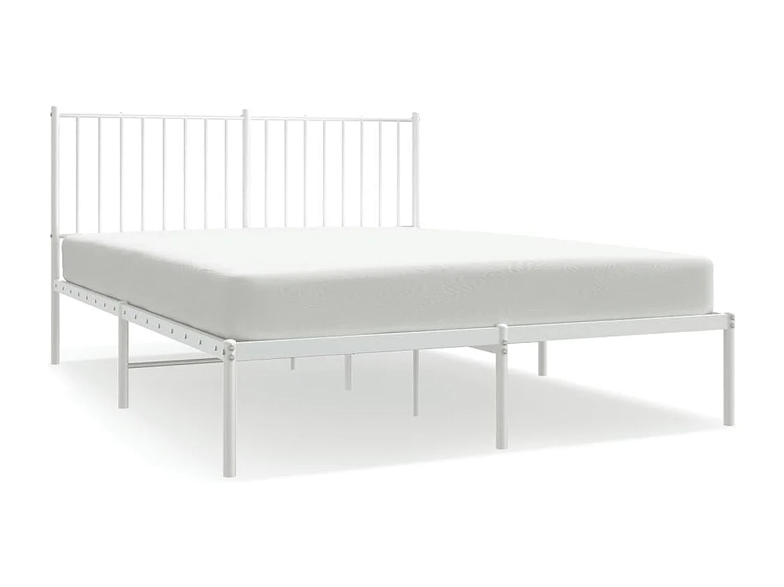 Estrutura de cama com cabeceira 140x190 cm metal branco
