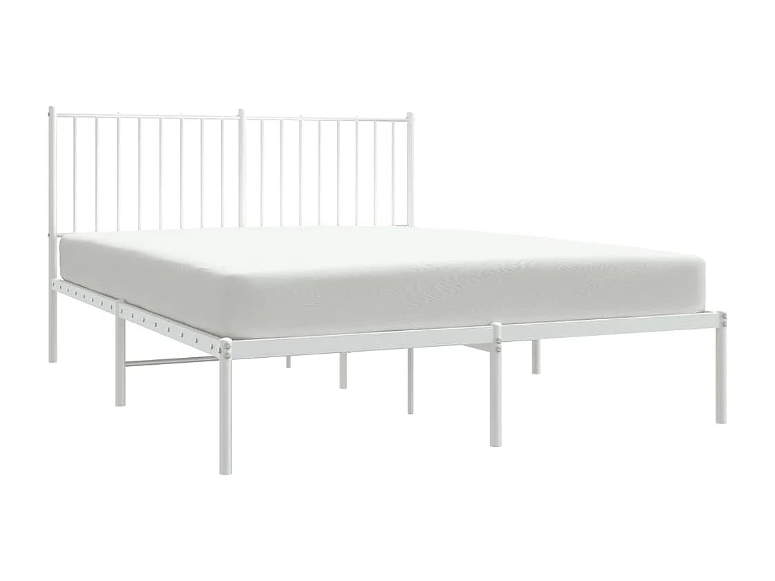 Estructura de cama de metal con cabecero blanca 140x190 cm