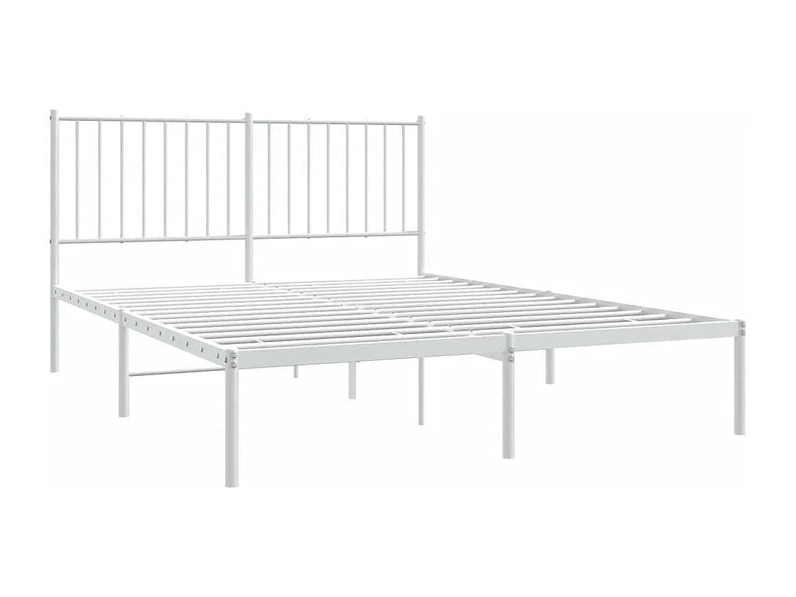 Estructura de cama de metal con cabecero blanca 140x190 cm