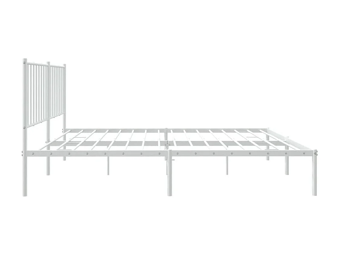 Estructura de cama de metal con cabecero blanca 140x190 cm