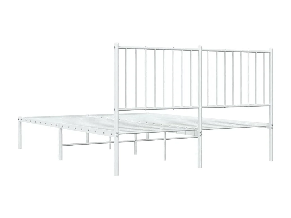 Estructura de cama de metal con cabecero blanca 140x190 cm