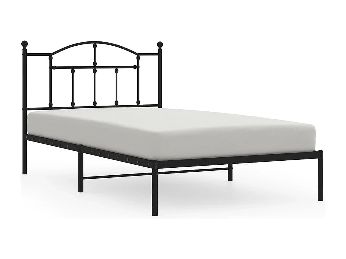 Estrutura de cama com cabeceira 107x203 cm metal preto
