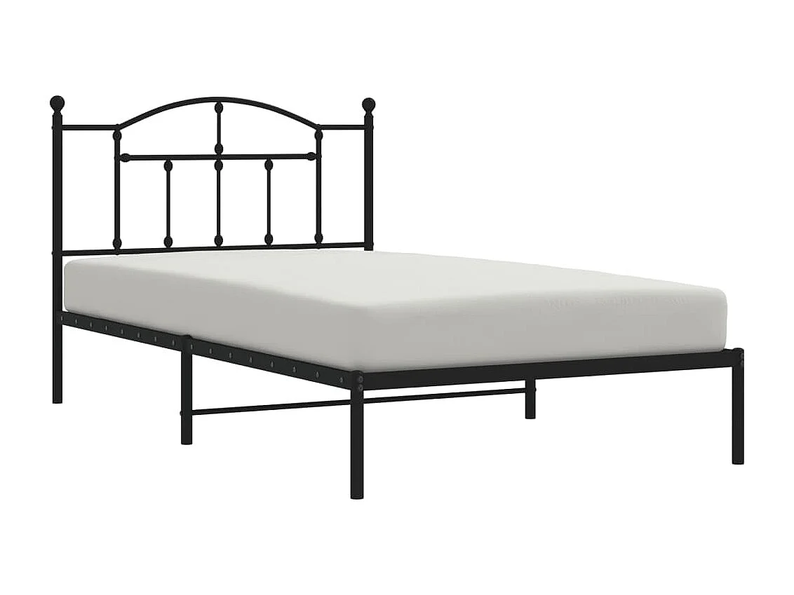 Estrutura de cama com cabeceira 107x203 cm metal preto