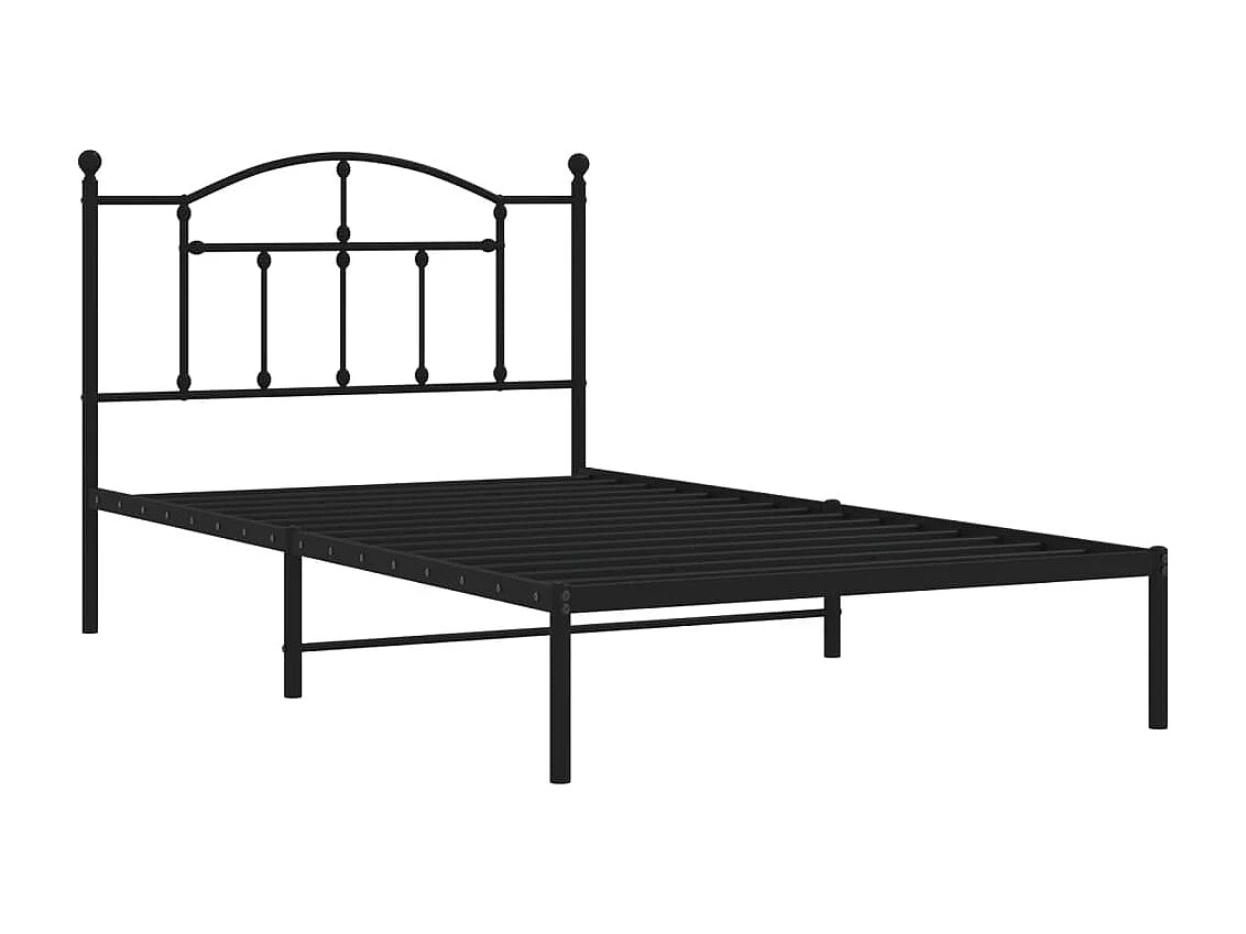 Estrutura de cama com cabeceira 107x203 cm metal preto