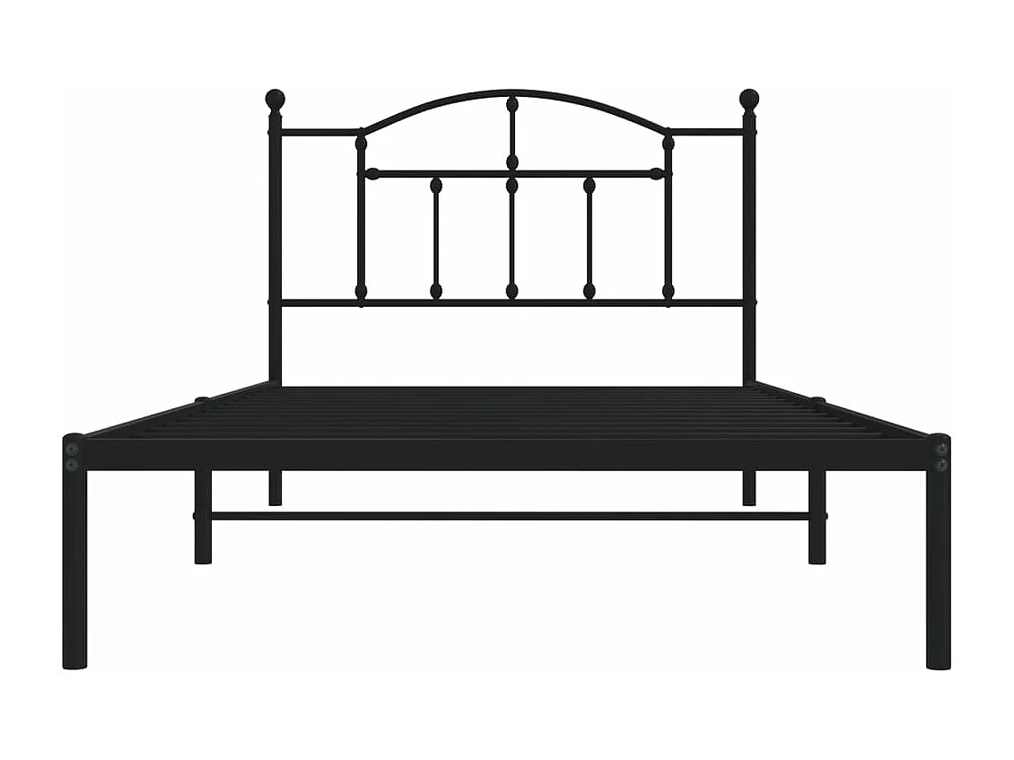 Estructura de cama con cabecero metal negro 107x203 cm