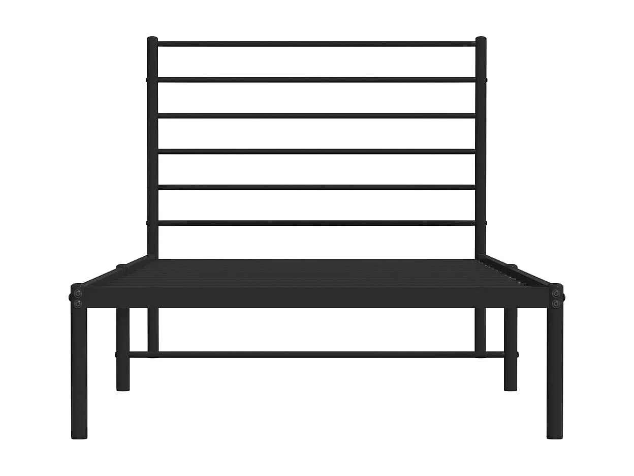 Estrutura de cama com cabeceira 100x190 cm metal preto