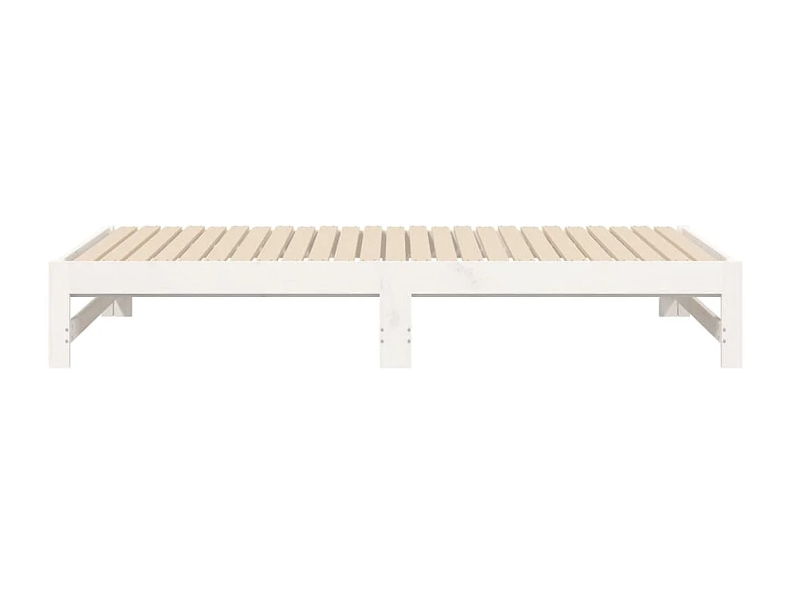 Lit coulissant Blanc 2x(75x190) cm Bois de pin massif