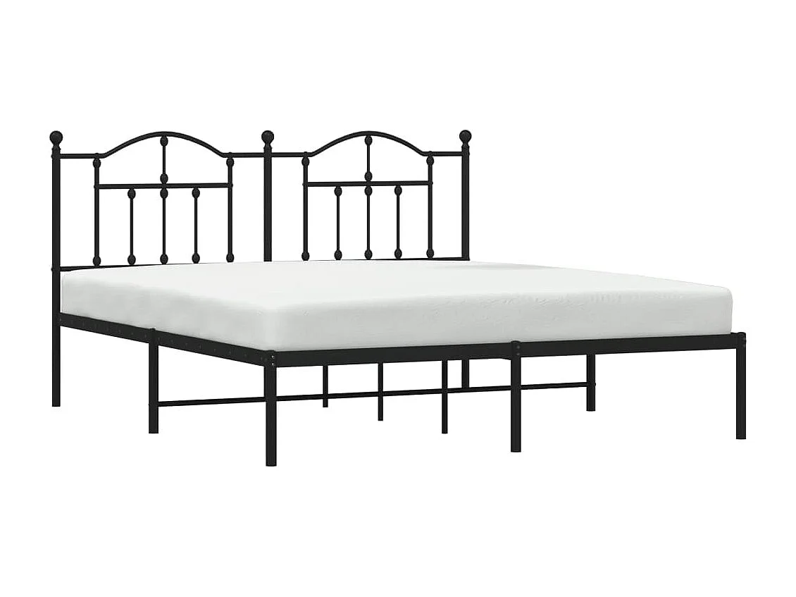 Estructura de cama con cabecero metal negro 180x200 cm