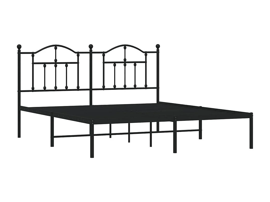 Estructura de cama con cabecero metal negro 180x200 cm