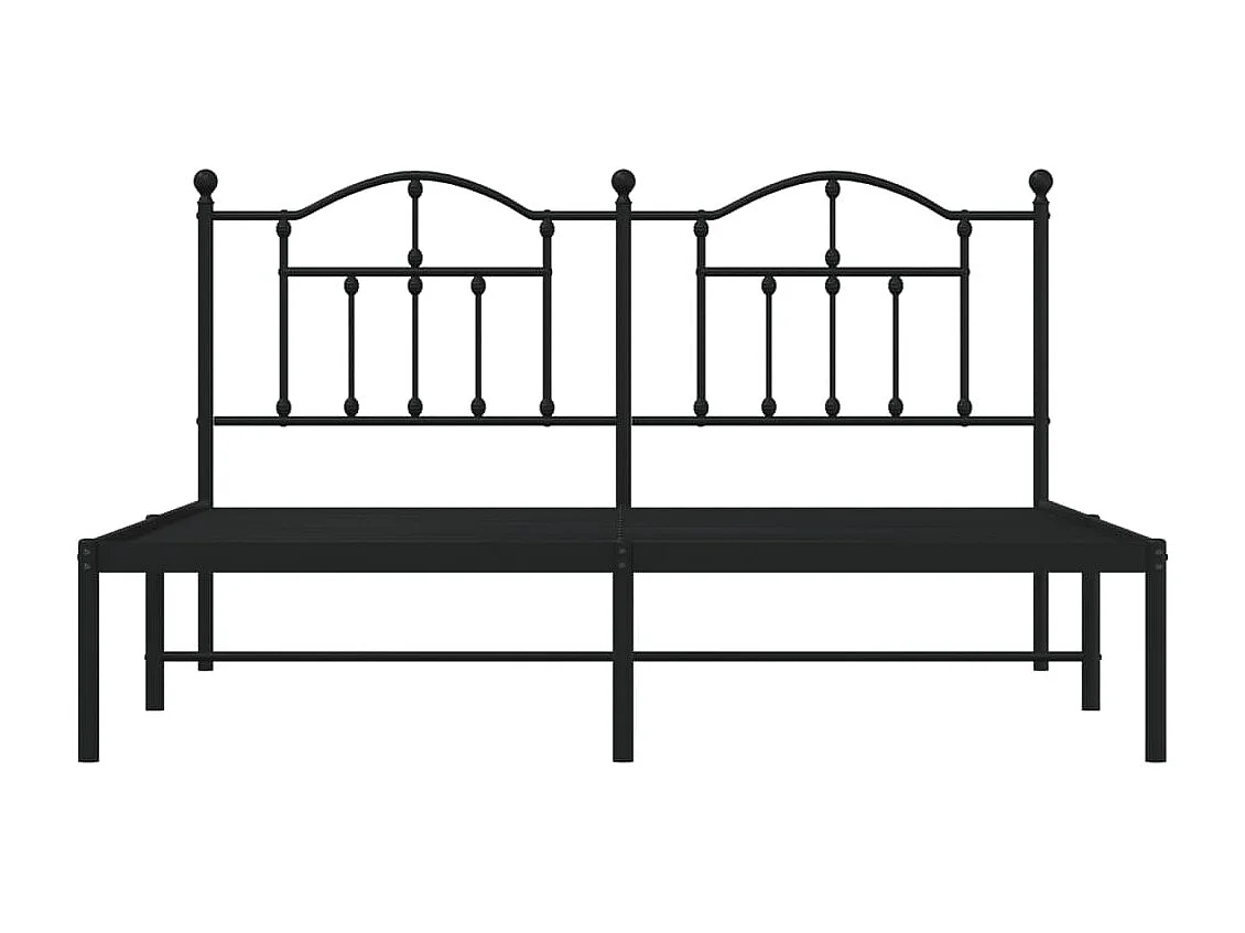 Estructura de cama con cabecero metal negro 180x200 cm