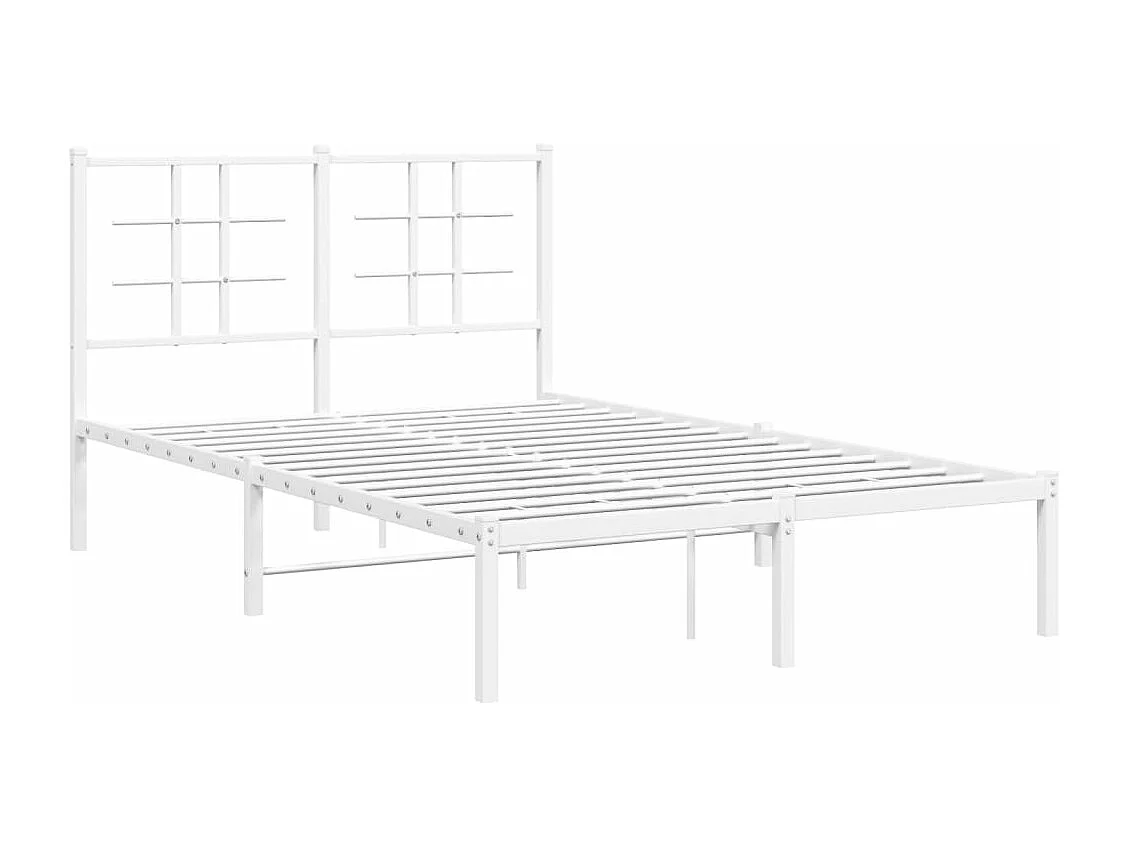 Estrutura de cama com cabeceira 120x190 cm metal branco
