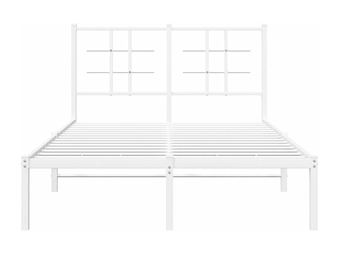 Estrutura de cama com cabeceira 120x190 cm metal branco