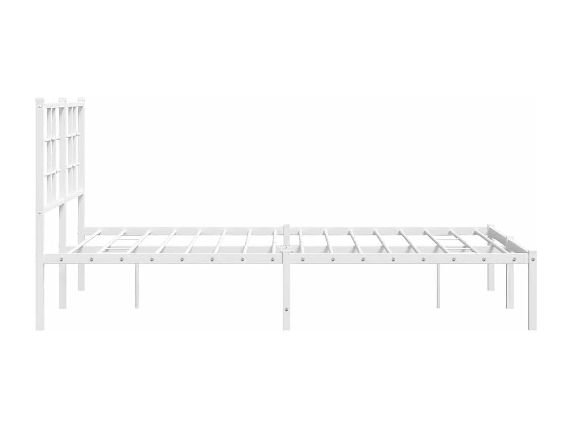 Estrutura de cama com cabeceira 120x190 cm metal branco