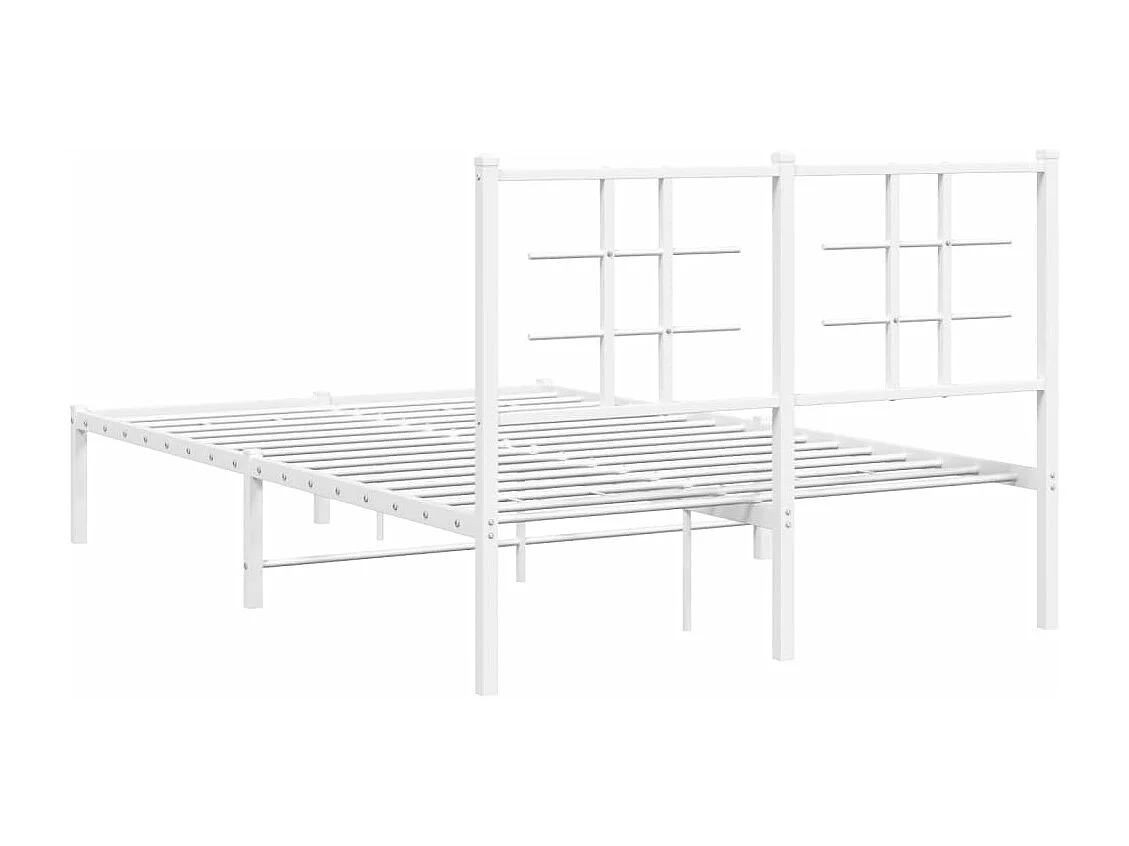 Estrutura de cama com cabeceira 120x190 cm metal branco