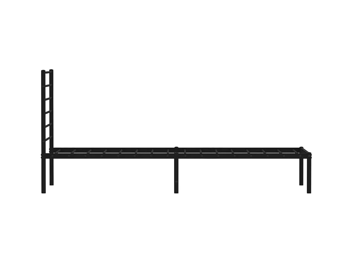 Estructura de cama con cabecero metal negro 90x190 cm